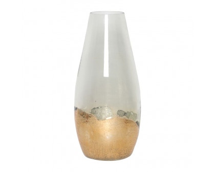 Sagebrook 11" Glass Gold Dipped Vase