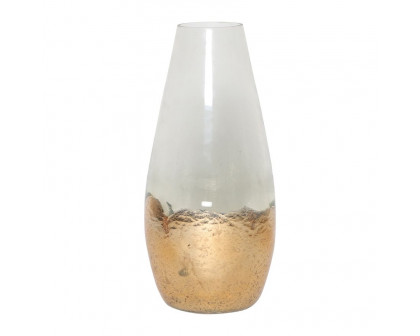 Sagebrook 11" Glass Gold Dipped Vase