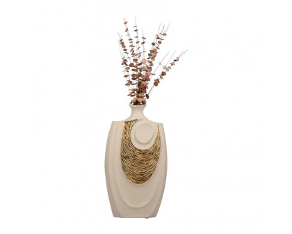 Sagebrook 23" Metal Embossed Swirl Vase - Gold/Nude