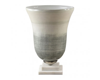 Sagebrook - 12" Glass Vase On Marble Base