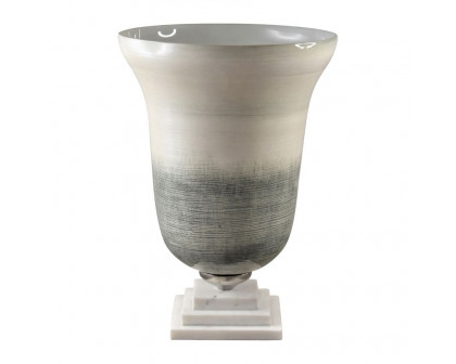 Sagebrook 12" Glass Vase On Marble Base