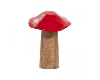 Sagebrook 6" Wood Toadstool Mushroom