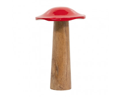 Sagebrook 6" Wood Toadstool Mushroom