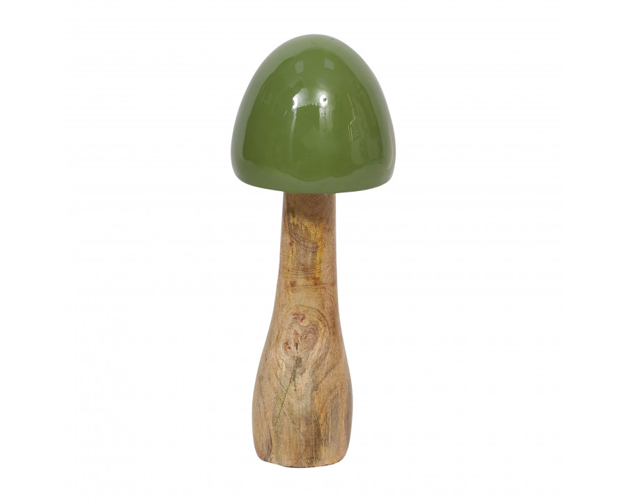 Sagebrook 10" Wood Coned Mushroom - Olive