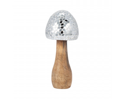 Sagebrook 10" Wood Mosaic Mushroom