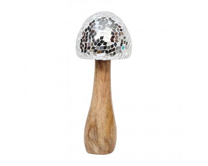 Sagebrook 10" Wood Mosaic Mushroom