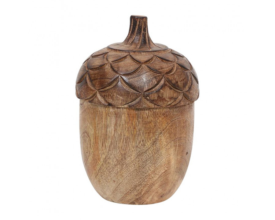 Sagebrook - 7" Wood Carved Acorn in Natural