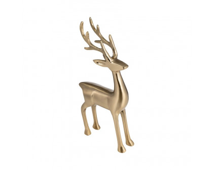 Sagebrook 14" Metal Standing Reindeer - Gold