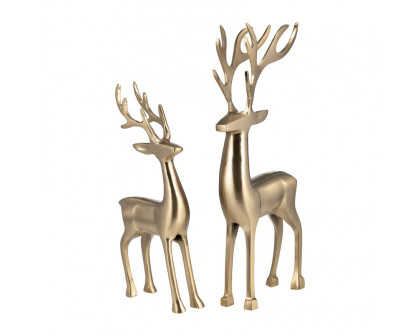 Sagebrook 14" Metal Standing Reindeer - Gold