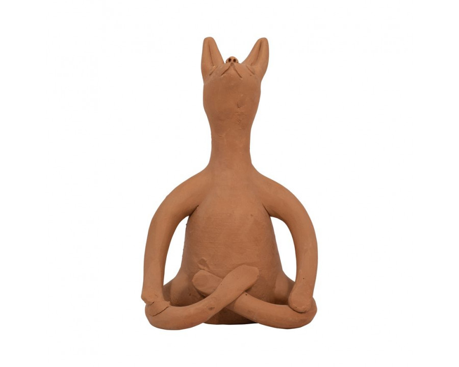 Sagebrook 9" Terracotta Om Yoga Bunny - Natural