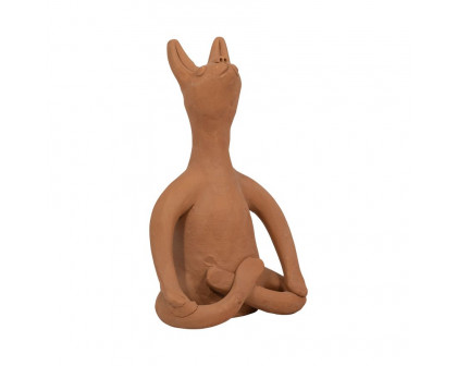 Sagebrook 9" Terracotta Om Yoga Bunny - Natural