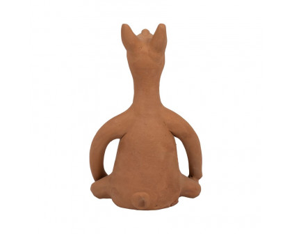 Sagebrook 9" Terracotta Om Yoga Bunny - Natural