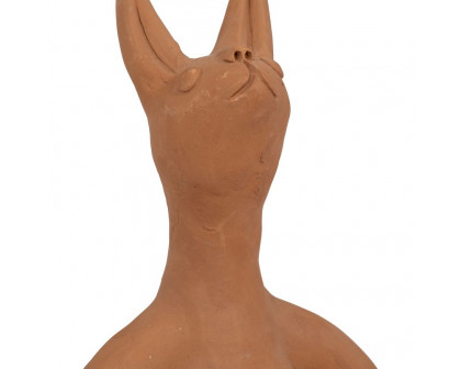 Sagebrook 9" Terracotta Om Yoga Bunny - Natural