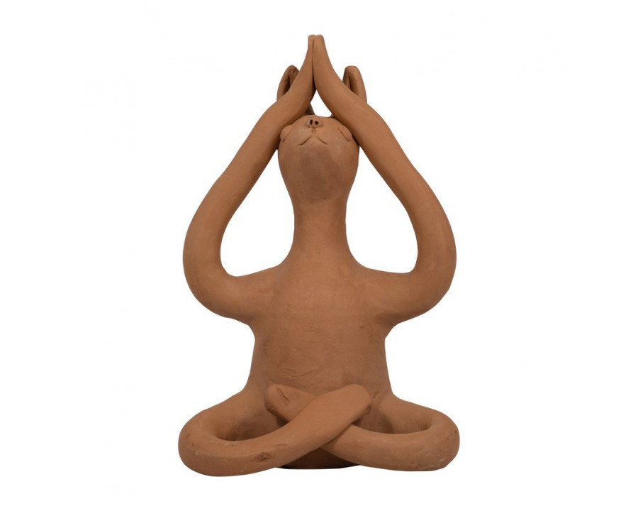 Sagebrook 10" Terracotta Salutation Yoga Bunny - Natural