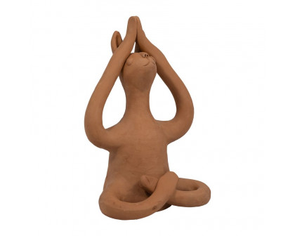 Sagebrook 10" Terracotta Salutation Yoga Bunny - Natural