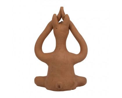 Sagebrook 10" Terracotta Salutation Yoga Bunny - Natural