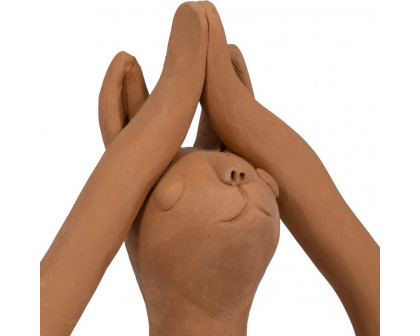 Sagebrook 10" Terracotta Salutation Yoga Bunny - Natural