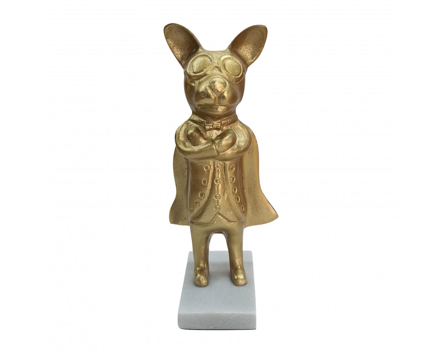 Sagebrook - 12" Metal Super Dog Decor in Gold