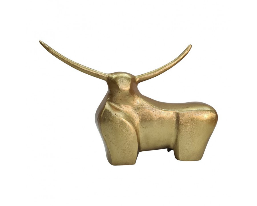 Sagebrook - 8" Metal Standing Bull in Gold