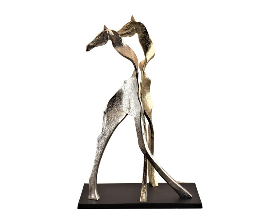 Sagebrook - 26" Metal Giraffe Sisters in Silver/Gold