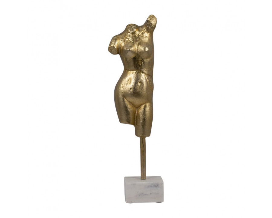 Sagebrook - 20" Metal Woman Sculpture On Base in Gold