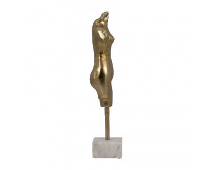 Sagebrook - 20" Metal Woman Sculpture On Base in Gold