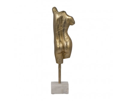 Sagebrook - 20" Metal Woman Sculpture On Base in Gold