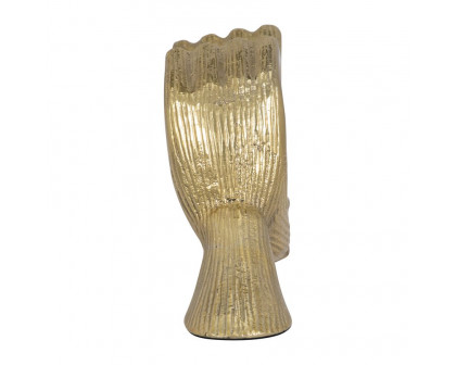 Sagebrook - 13" Metal Hand-heart Sculpture in Gold