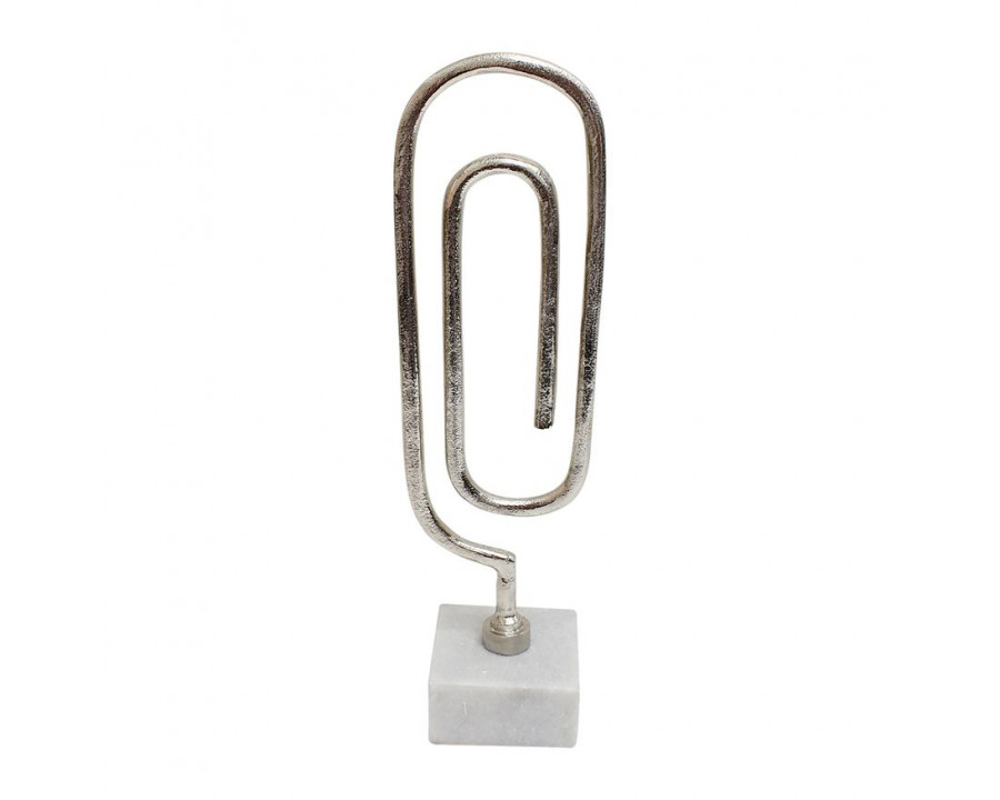 Sagebrook 18" Metal Paper Clip Sculpture - Silver