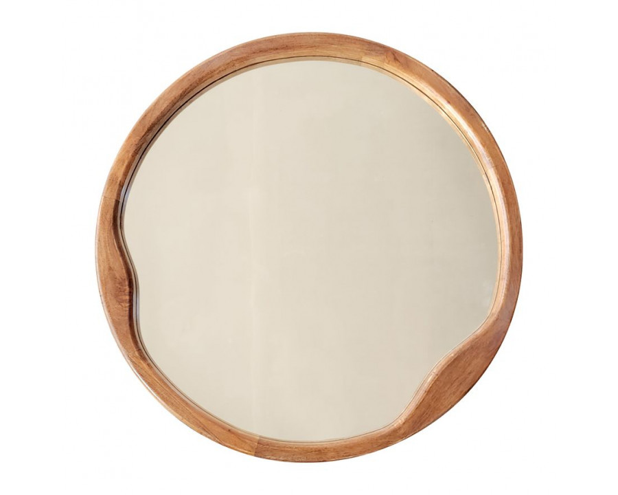 Sagebrook Round Mango Mirror - Brown