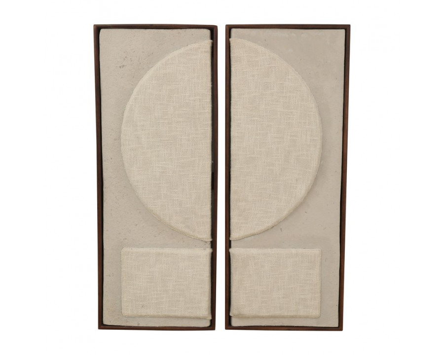 Sagebrook - Ecomix Fabric Wall Decor (Set Of 2) in Cream