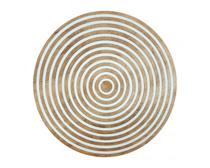 Sagebrook 24" Ribbed Mango Wood Wall Disc