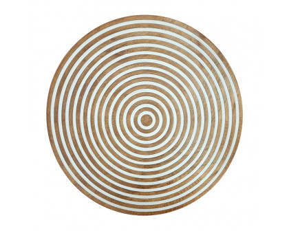 Sagebrook 24" Ribbed Mango Wood Wall Disc