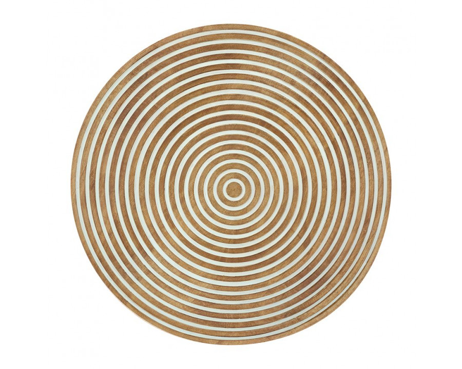 Sagebrook 24" Ribbed Mango Wood Wall Disc