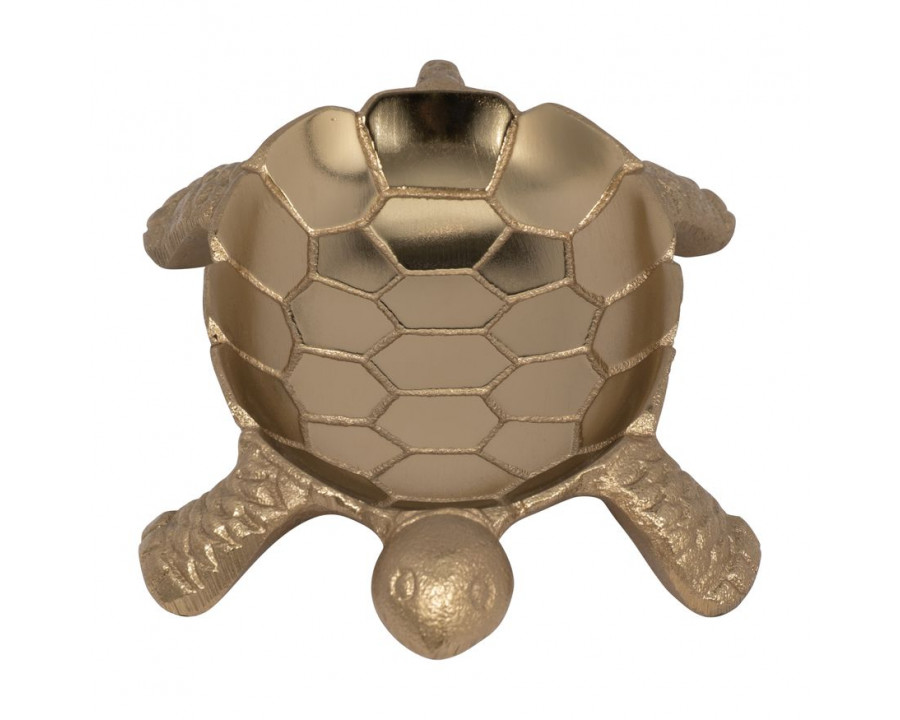 Sagebrook - 7" Metal Turtle Trinket Tray in Gold