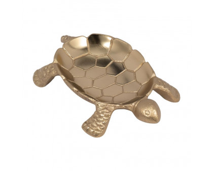 Sagebrook - 7" Metal Turtle Trinket Tray in Gold