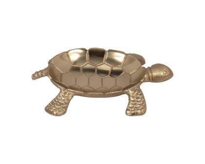 Sagebrook - 7" Metal Turtle Trinket Tray in Gold