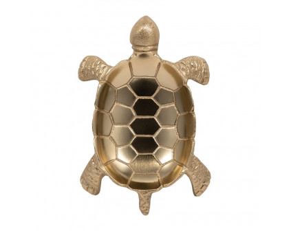 Sagebrook - 7" Metal Turtle Trinket Tray in Gold