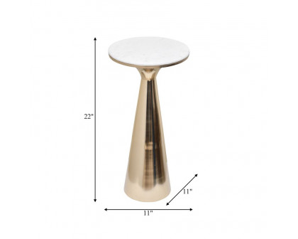 Sagebrook - Marble Top Accent Table in Gold