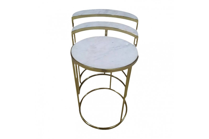 Sagebrook™ Marble Top Crescent Side Table Set - Gold