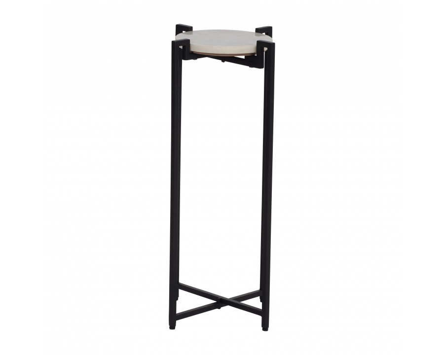 Sagebrook - 25" Marble Top Accent Table in Black