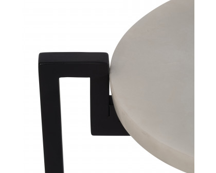 Sagebrook - 25" Marble Top Accent Table in Black