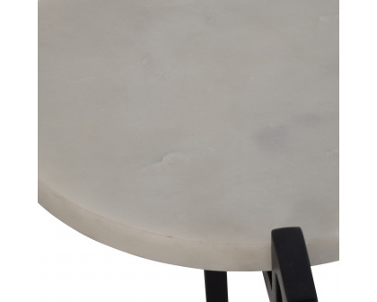 Sagebrook - 25" Marble Top Accent Table in Black