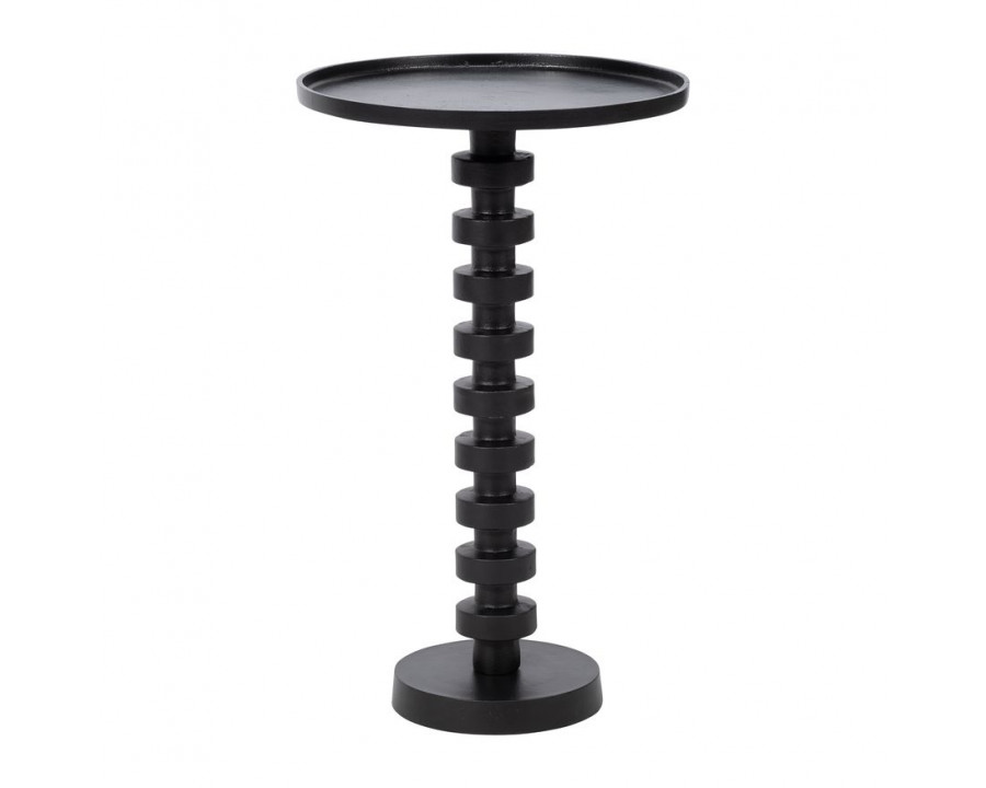 Sagebrook 25" Aluminum Stacked Disc Accent Table - Black