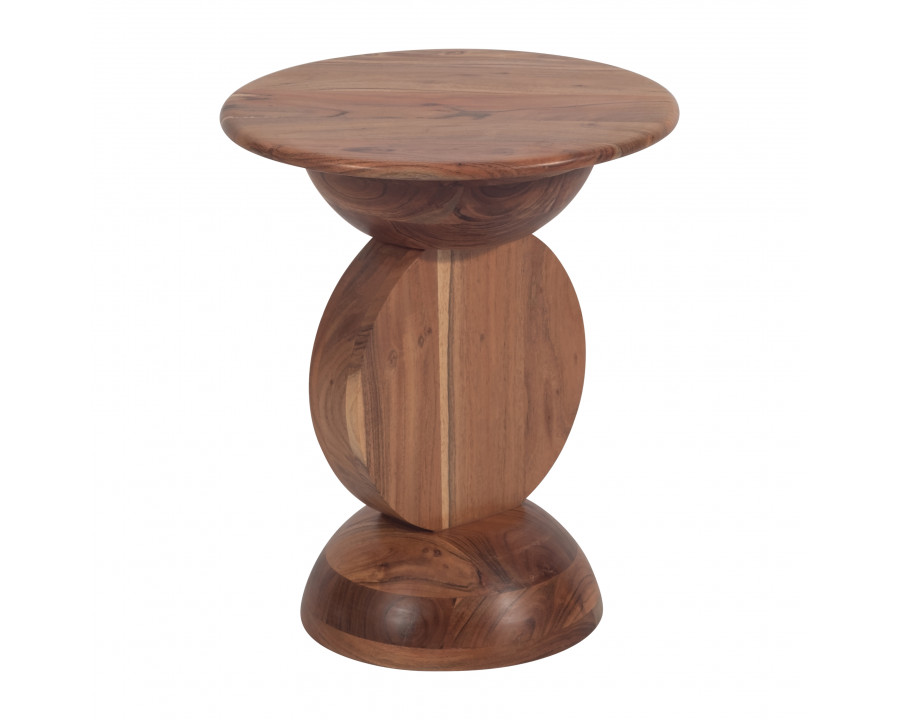 Sagebrook - 19" Solid Wood Disc On Dome Side Table in Natural