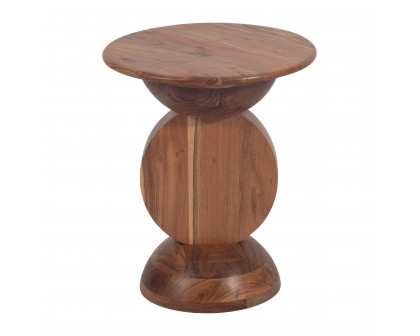 Sagebrook - 19" Solid Wood Disc On Dome Side Table in Natural