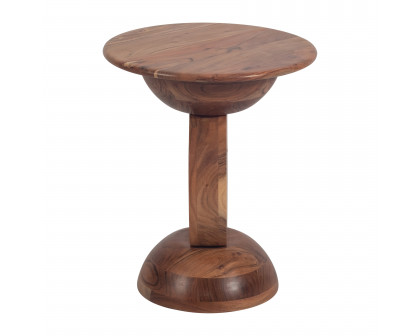 Sagebrook - 19" Solid Wood Disc On Dome Side Table in Natural