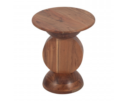 Sagebrook - 19" Solid Wood Disc On Dome Side Table in Natural