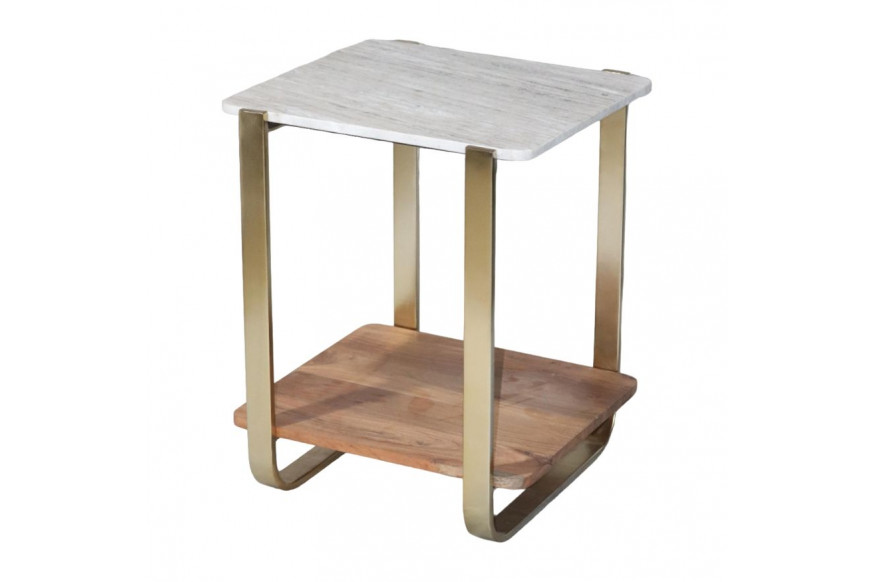 Sagebrook™ 21" Marble Top Side Table - Gold