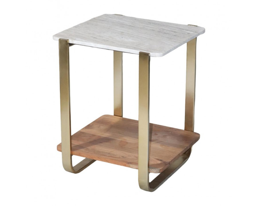 Sagebrook 21" Marble Top Side Table - Gold